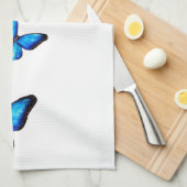 Blue aqua papillon aquarelle Cuisine Serviettes (Quart Plié)