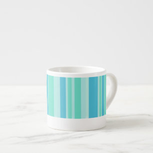 Blue & aqua strand gestreepte koffie espresso mok