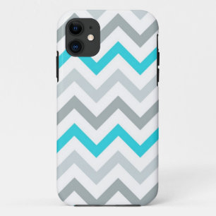 Blue/Aqua Tri Tone Chevron iPhone 5 Hoesje