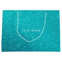Blue Aqua Turqoise Ocean Glitter Favor Gift Groot Cadeauzakje