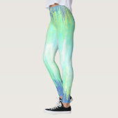 Blue Aqua White Tie Dye Leggings (Links)