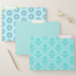 Blue Aqua Yellow en Pink Pastel Modern Documentenmap