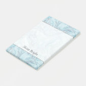 Blue Aqua Zilver Marmer Swirls Post-it® Notes (Schuin)