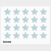 Blue Aqua Zilver Marmer Swirls Ster Sticker (Vel)