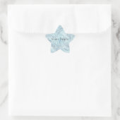 Blue Aqua Zilver Marmer Swirls Ster Sticker (Tas)