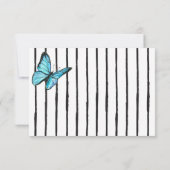 Blue aquarelle papillons mariage RSVP (Dos)