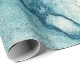 BLUE aquarelle waterverf kraft oceaan Cadeaupapier