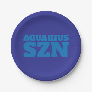 Blue Aquarius SZN Cool Papieren Bordje