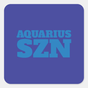 Blue Aquarius SZN Cool Vierkante Sticker