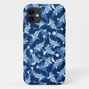 Blue Aquatic Pattern - Koi Fish iPhone 11 Hoesje