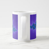 Blue Arabesque op Paars - dun Julia fractal Jumbo Mok (Achterkant)