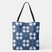 Blue Arabesque Pattern Tas (Achterkant)