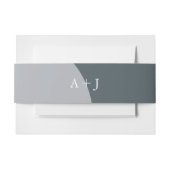 Blue Arches Monogram Weddenschap Band Uitnodigingen Wikkel (Voorkant Voorbeeld)