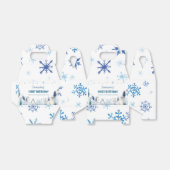 Blue Arctic Animals Winter Verjaardagsfeest Bedankdoosjes (Uitgevouwen)