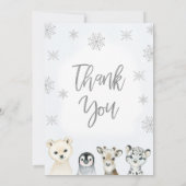 Blue Arctic Onederland Carte de remerciements d'an (Dos)