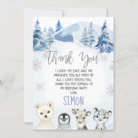 Blue Arctic Onederland Carte de remerciements d'an