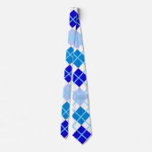 Blue Argyle Custom Stropdas (Achterkant)