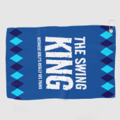 Blue Argyle De Swing King Golfhanddoek (Horizontaal)