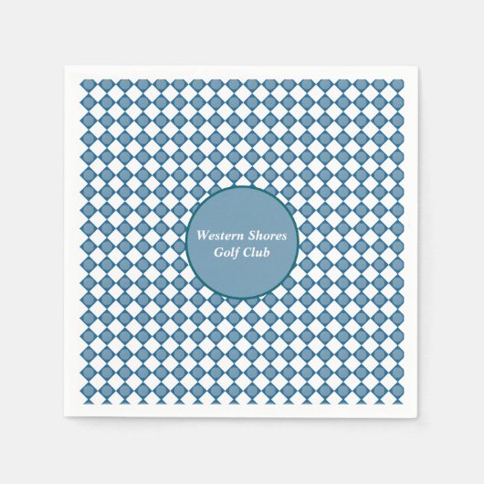 Blue Argyle Golf Pattern Paper Napkin Servet (Voorkant)