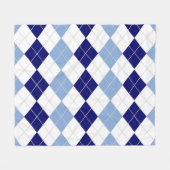 Blue Argyle Medium Fleece Blanket Deken (Voorkant (Horizontaal))