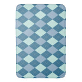 Blue Argyle  Pattern Badmat (Voorkant Verticaal)