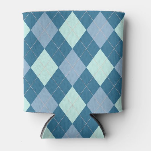 Blue Argyle  Pattern Blikjeskoeler (Voorkant)