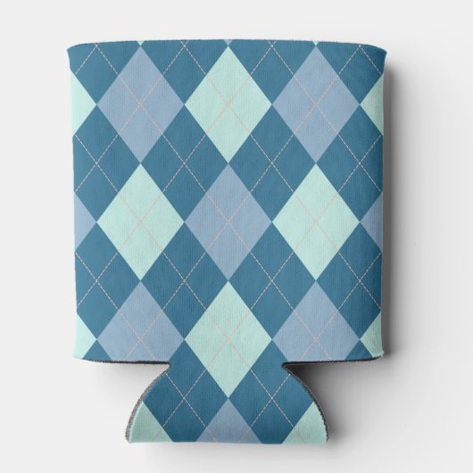 Blue Argyle  Pattern Blikjeskoeler (Achterkant)