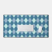 Blue Argyle  Pattern Bureaumat (Keyboard & Muis)
