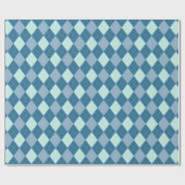 Blue Argyle  Pattern Cadeaupapier (Vlak)