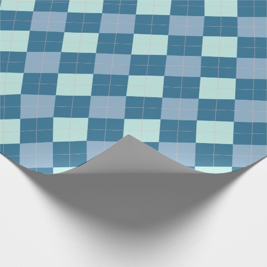 Blue Argyle Pattern Cadeaupapier (Hoek)