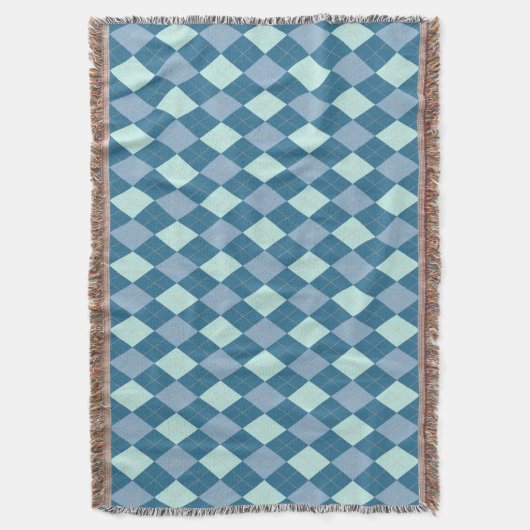 Blue Argyle  Pattern Deken (Voorkant Verticaal)