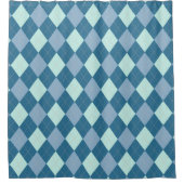Blue Argyle  Pattern Douchegordijn (Voorkant)