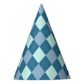 Blue Argyle Pattern Feesthoedjes (Voorkant)