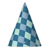 Blue Argyle  Pattern Feesthoedjes (Links)