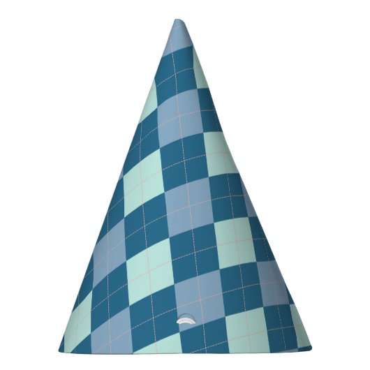 Blue Argyle Pattern Feesthoedjes (Rechts)