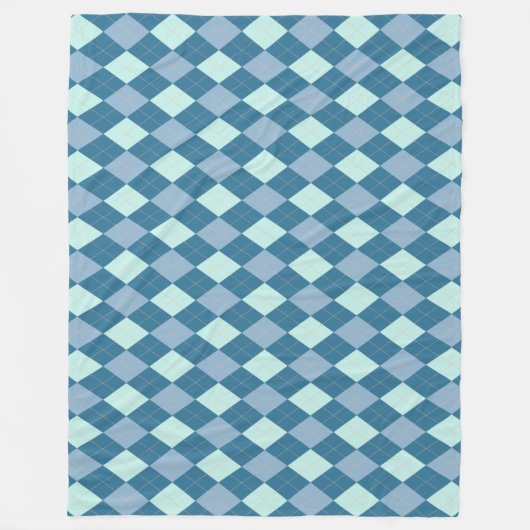 Blue Argyle  Pattern Fleece Deken (Voorkant)