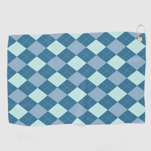 Blue Argyle Pattern Golfhanddoek (Horizontaal)