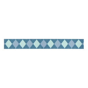 Blue Argyle  Pattern Grosgrain Lint