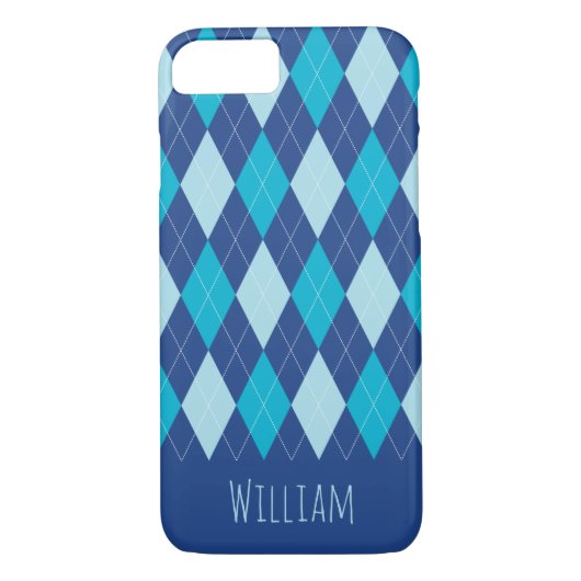 Blue Argyle Pattern iPhone 7/8 Hoesje (Achterkant)
