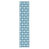 Blue Argyle Pattern Korte Tafelloper (Voorkant)