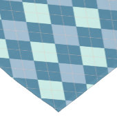 Blue Argyle Pattern Korte Tafelloper (Hoek)