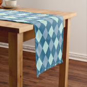 Blue Argyle  Pattern Korte Tafelloper (Voorbeeld)