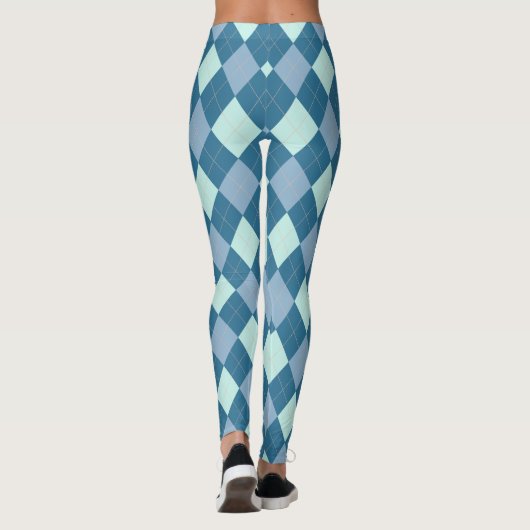 Blue Argyle  Pattern Leggings (Achterkant)