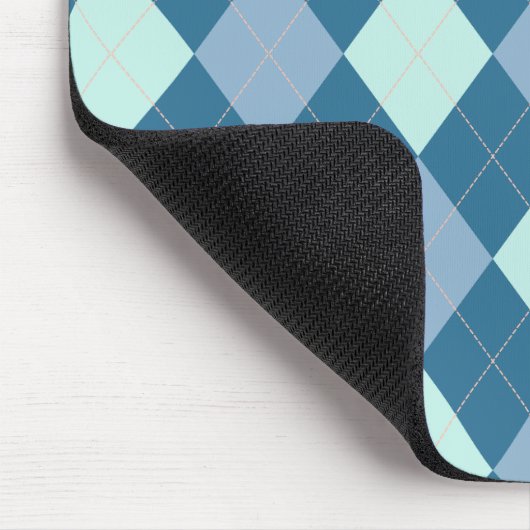 Blue Argyle  Pattern Muismat (Hoek)