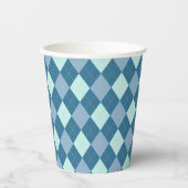 Blue Argyle  Pattern Papieren Bekers (Voorkant)