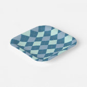 Blue Argyle  Pattern Papieren Bordje (Gebogen)