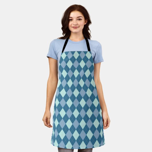 Blue Argyle  Pattern Schort (Gedragen)