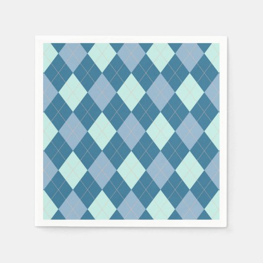 Blue Argyle  Pattern Servet (Voorkant)