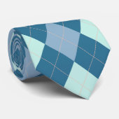 Blue Argyle  Pattern Stropdas (Opgerold)