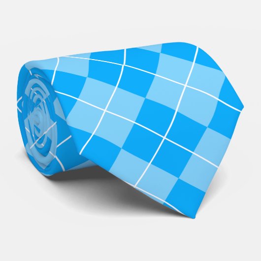 Blue Argyle Pattern Stropdas (Opgerold)